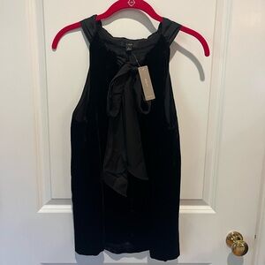 NWT Jcrew black velvet halter top - size medium